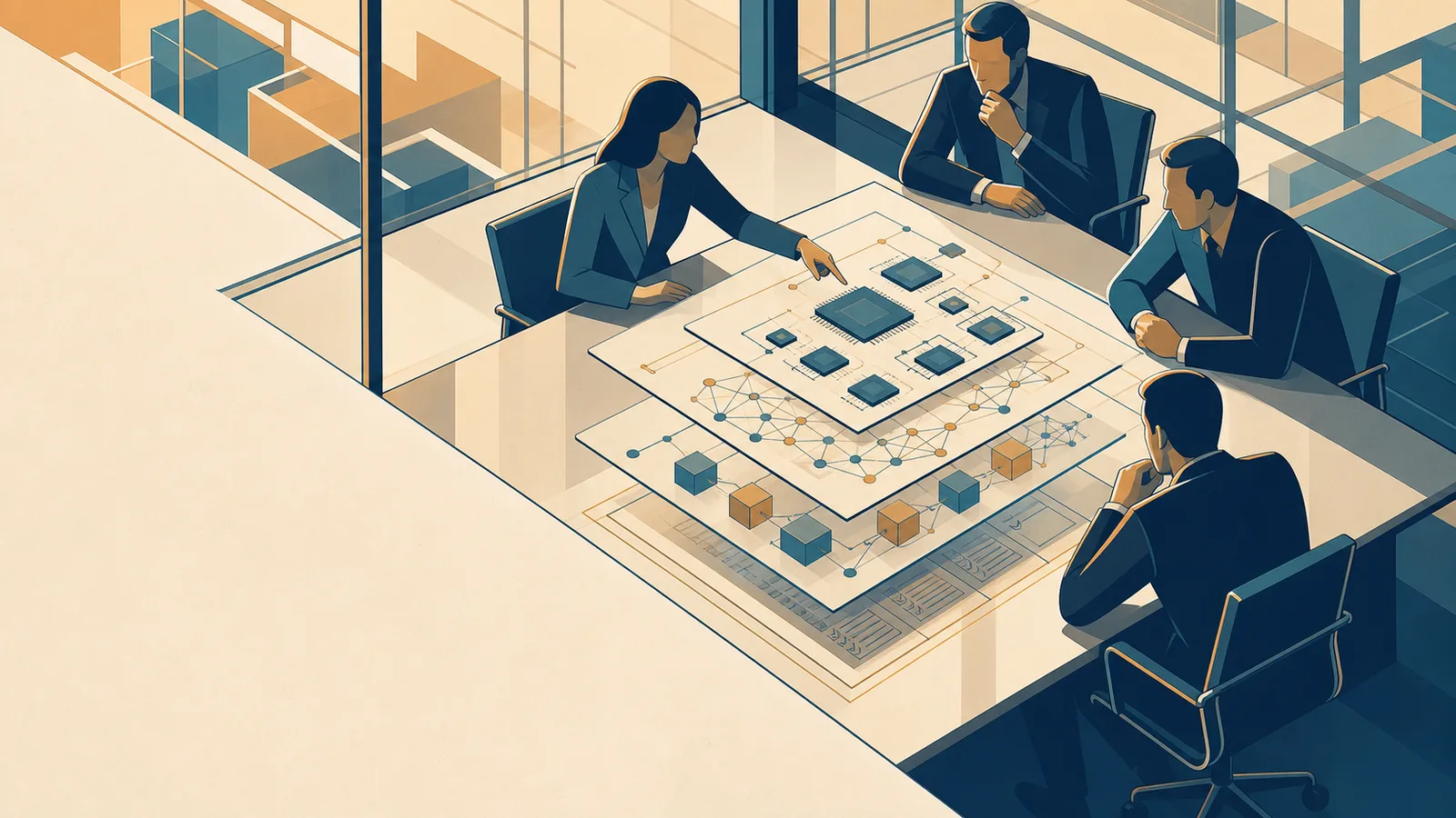 Editorial illustration for China AI Company Visit