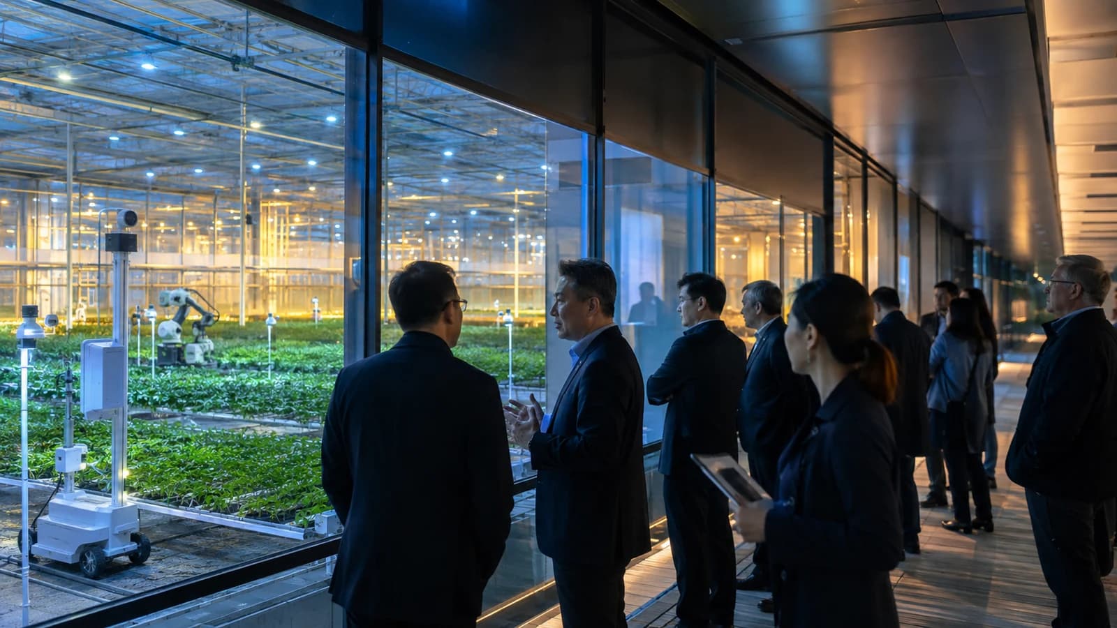 Editorial executive fieldwork illustration for China Agriculture AI
