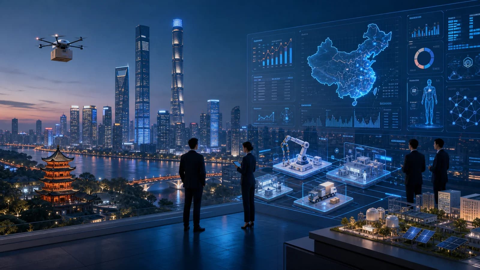 Editorial executive fieldwork illustration for China Healthcare AI Visits