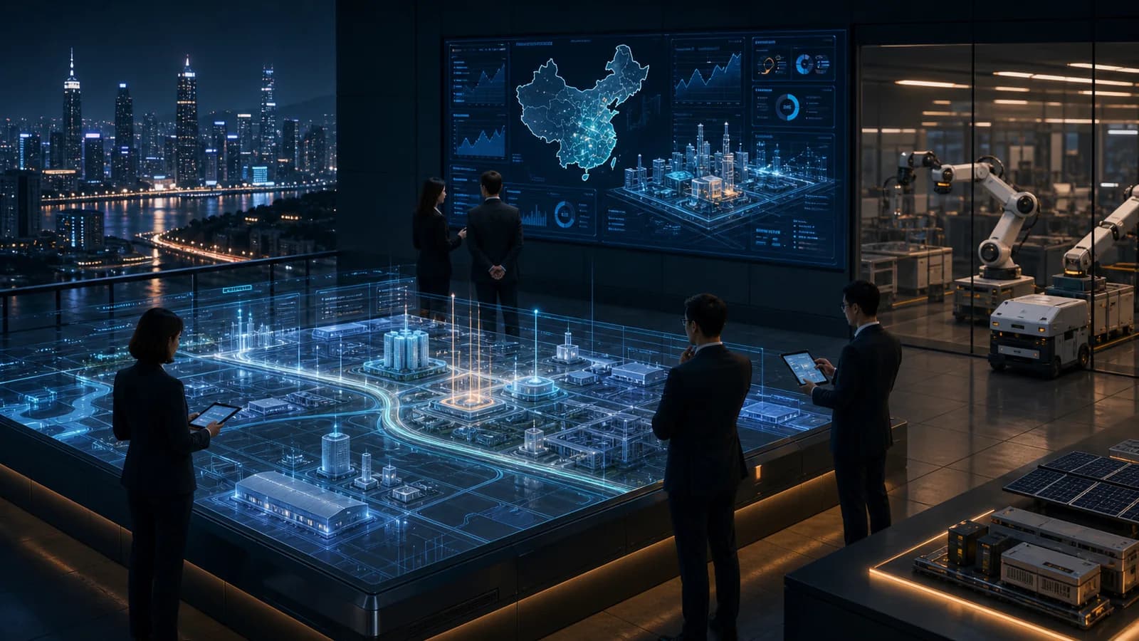 Editorial executive fieldwork illustration for Designing a China AI Procurement Mission